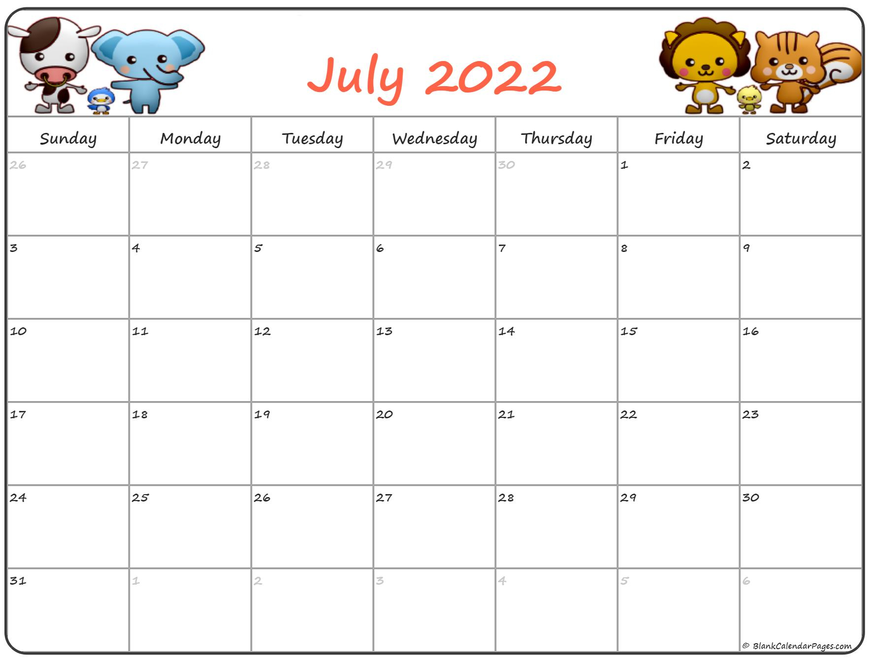 July 2022 Pregnancy Calendar | Fertility Calendar