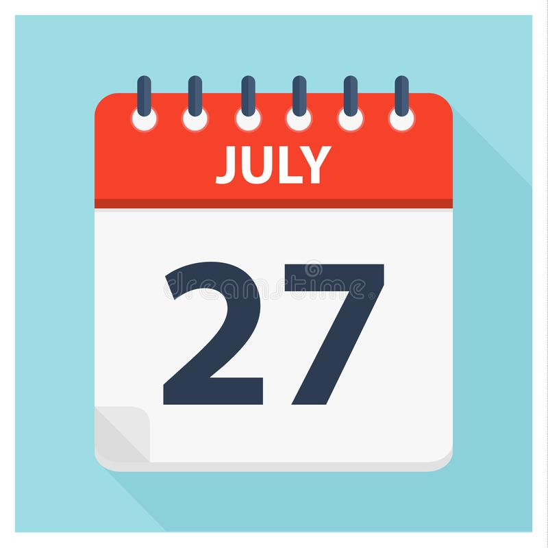 July 27 - Calendar Icon - Calendar Design Template Stock