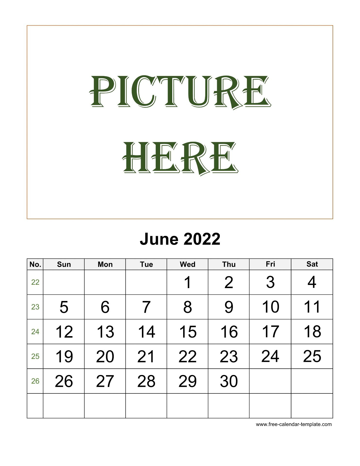 June 2022 Free Calendar Tempplate | Free-Calendar-Template