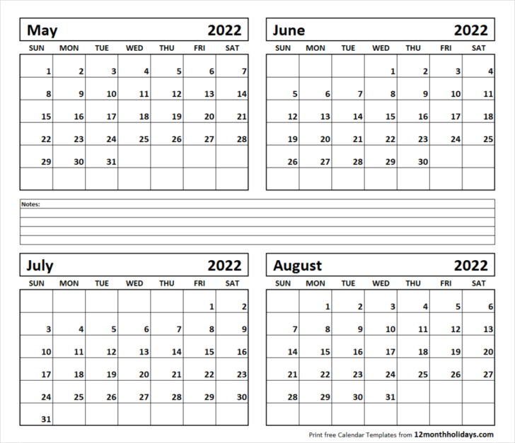 June July August 2022 Calendar Printable - Calendar Weeks