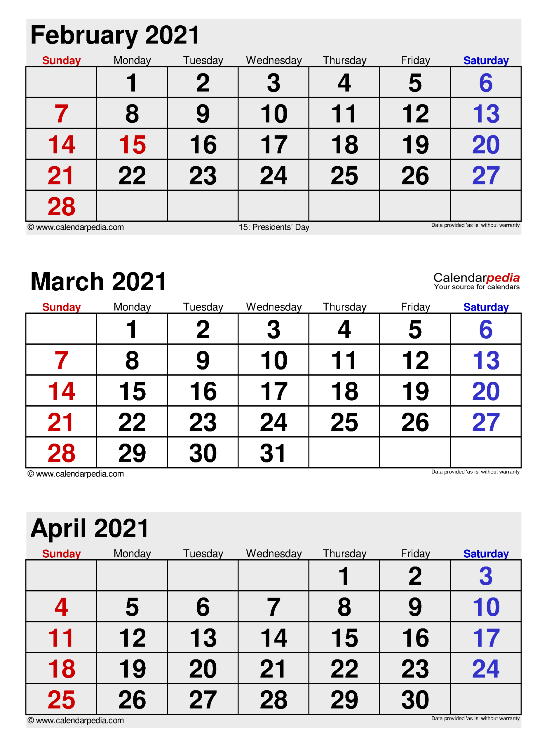 March 2021 Calendar | Templates For Word, Excel And Pdf
