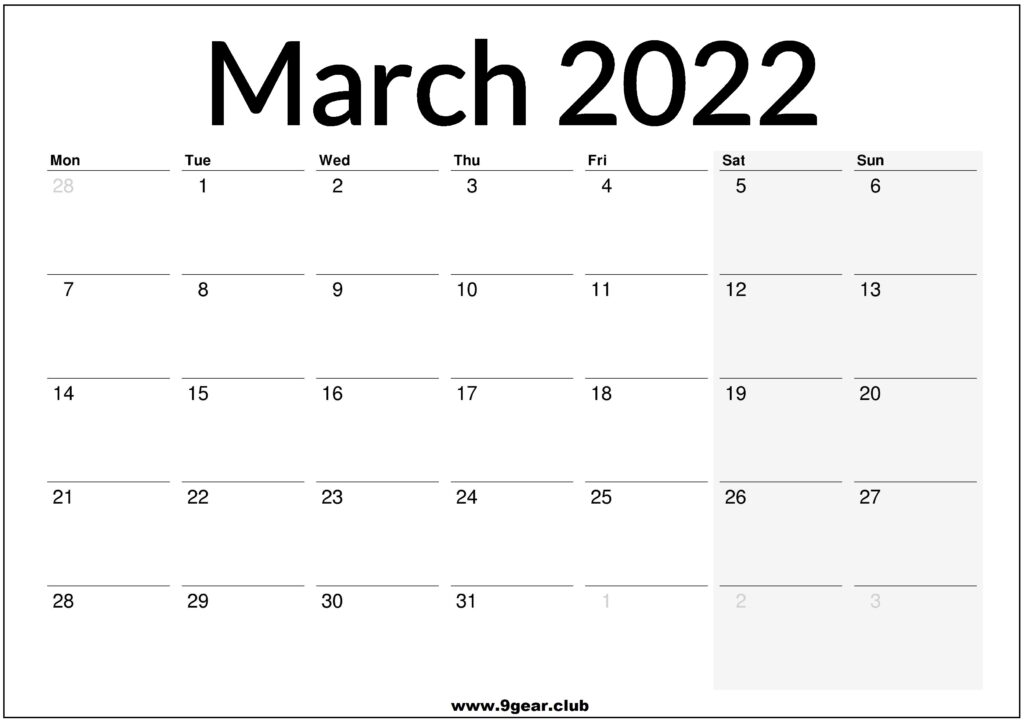 March 2022 Uk Calendar Printable - Printable Calendars 2022