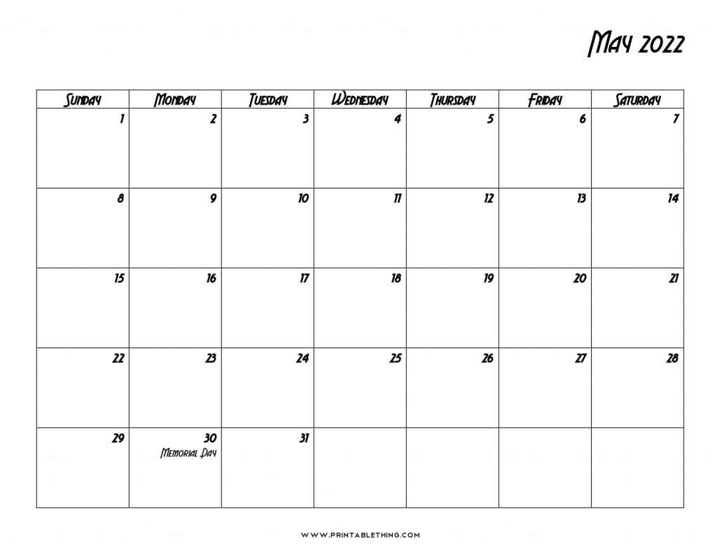 May 2022 Calendar | Printable, Pdf, Us Holidays, 2022