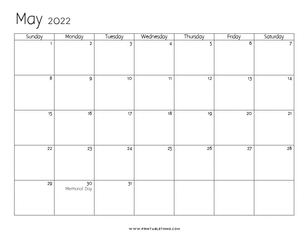 May 2022 Calendar | Printable, Pdf, Us Holidays, 2022