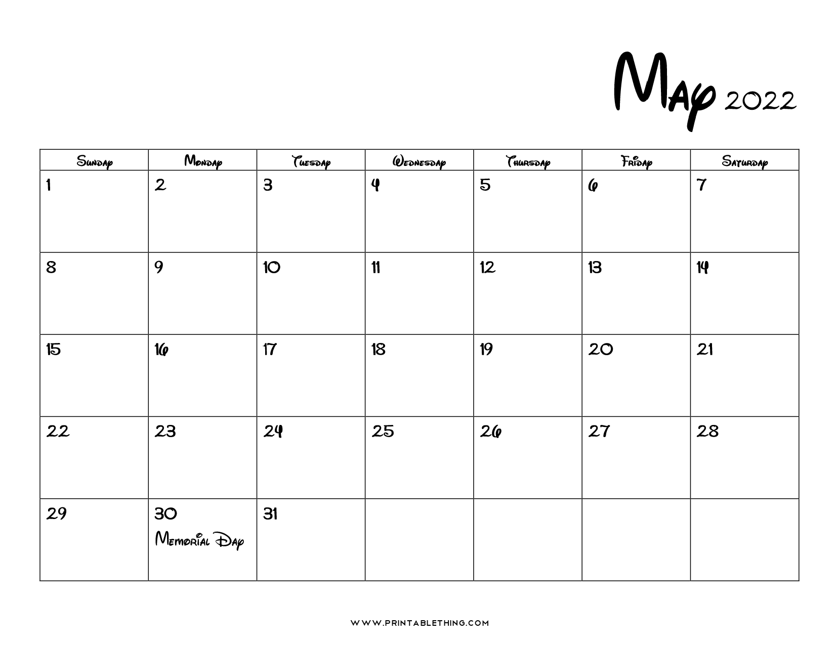 May 2022 Calendar | Printable, Pdf, Us Holidays, 2022