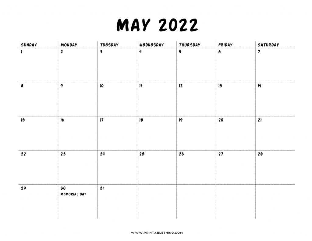 May 2022 Calendar | Printable, Pdf, Us Holidays, 2022
