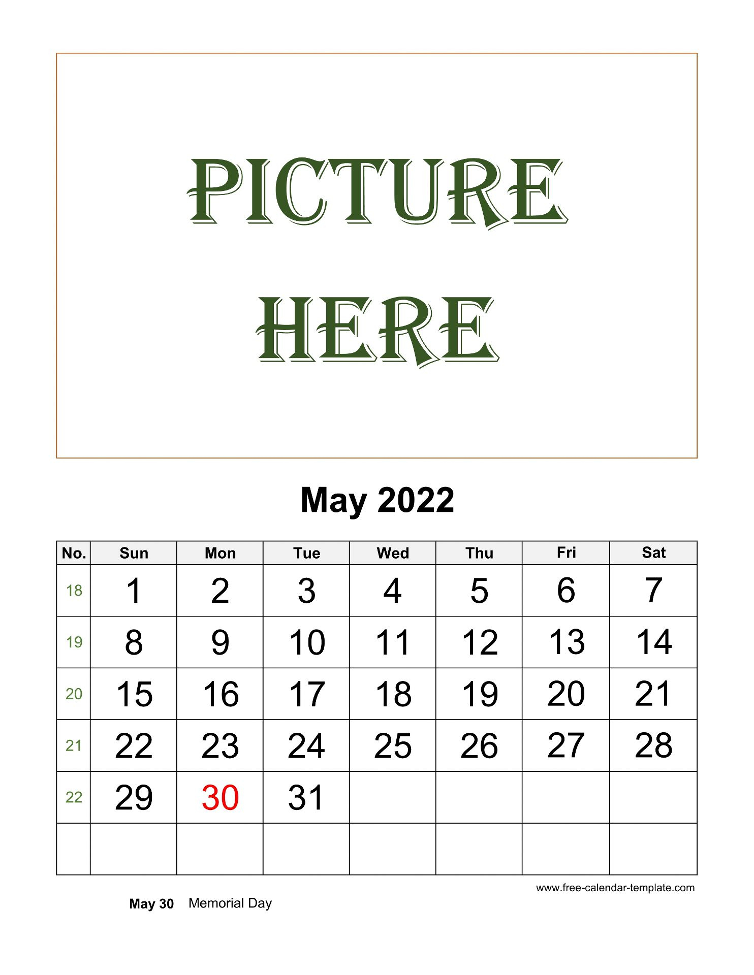 May 2022 Free Calendar Tempplate | Free-Calendar-Template