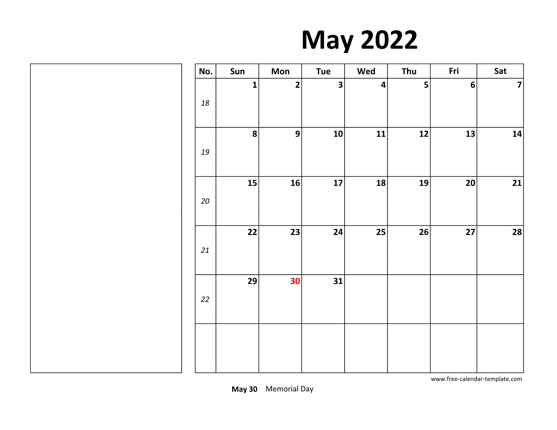 May 2022 Free Calendar Tempplate | Free-Calendar-Template