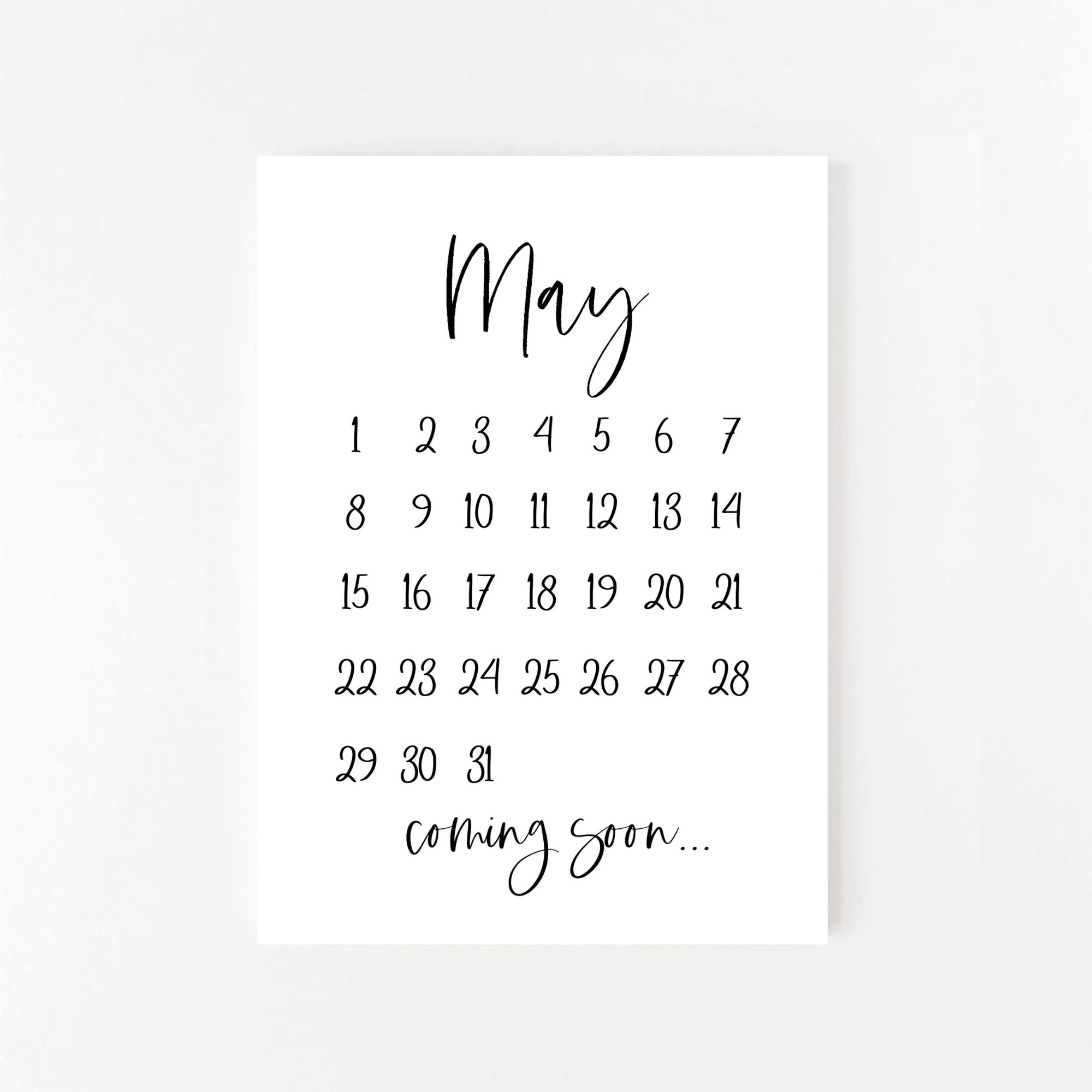 May 2022 Pregnancy Announcement Printable May Calendar | Etsy