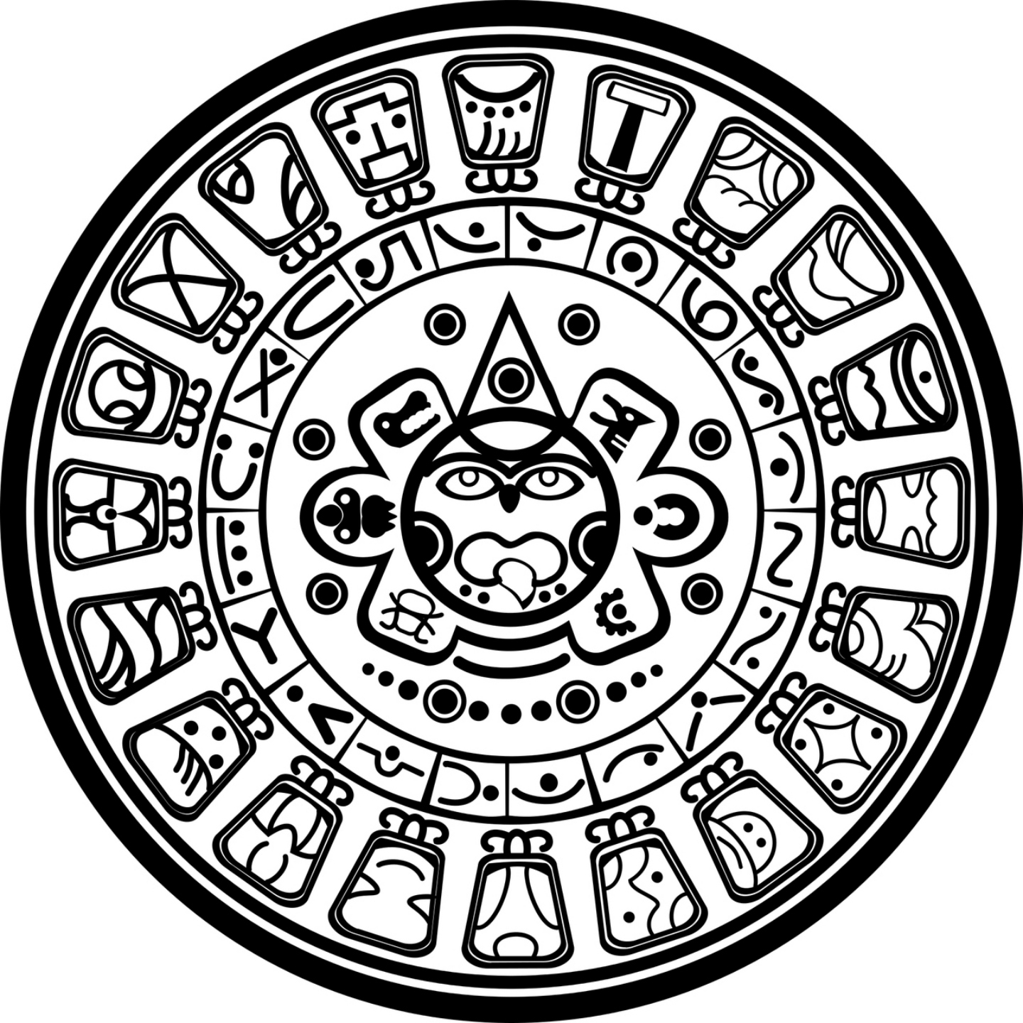 Mayan Calendar Coloring Page At Getdrawings | Free Download