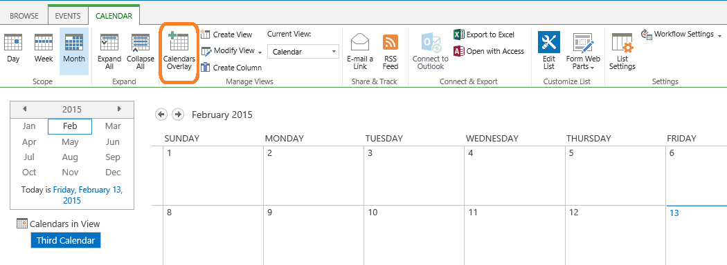 Merge Calendar Events With Another Calendar In Sharepoint