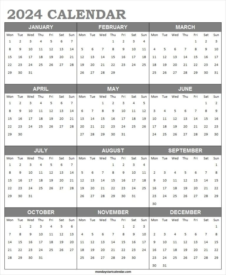 free printable calendars monday start month calendar printable