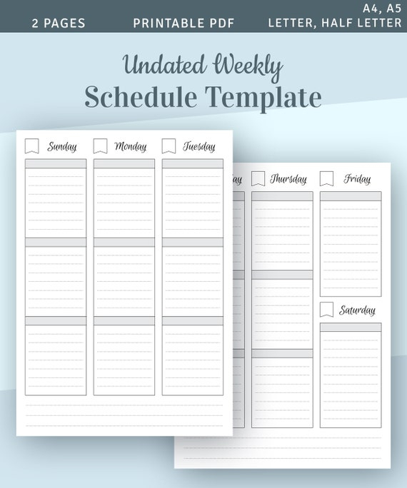 Monday To Sunday Schedule Template | Pdf Template