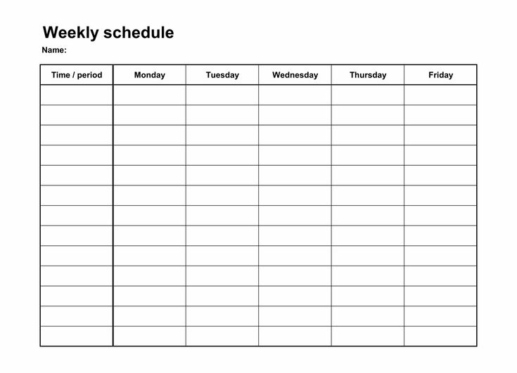 Monday+Through+Friday+Schedule+Template In 2020 | Schedule