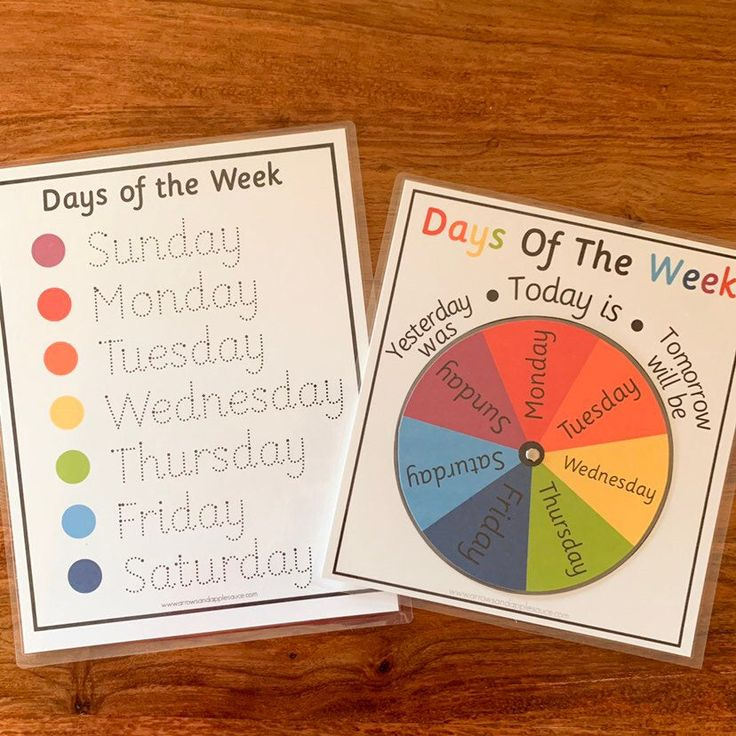 Montessori Days Of The Week Wheel &amp; Tracing Worksheet