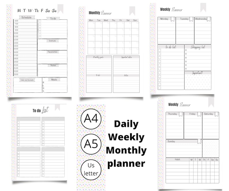 Month At A Glance Daily Weekly And Monthly Planner