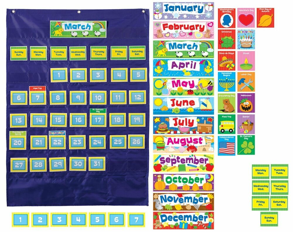 New Calendar Pocket Chart Students Learn Days Months