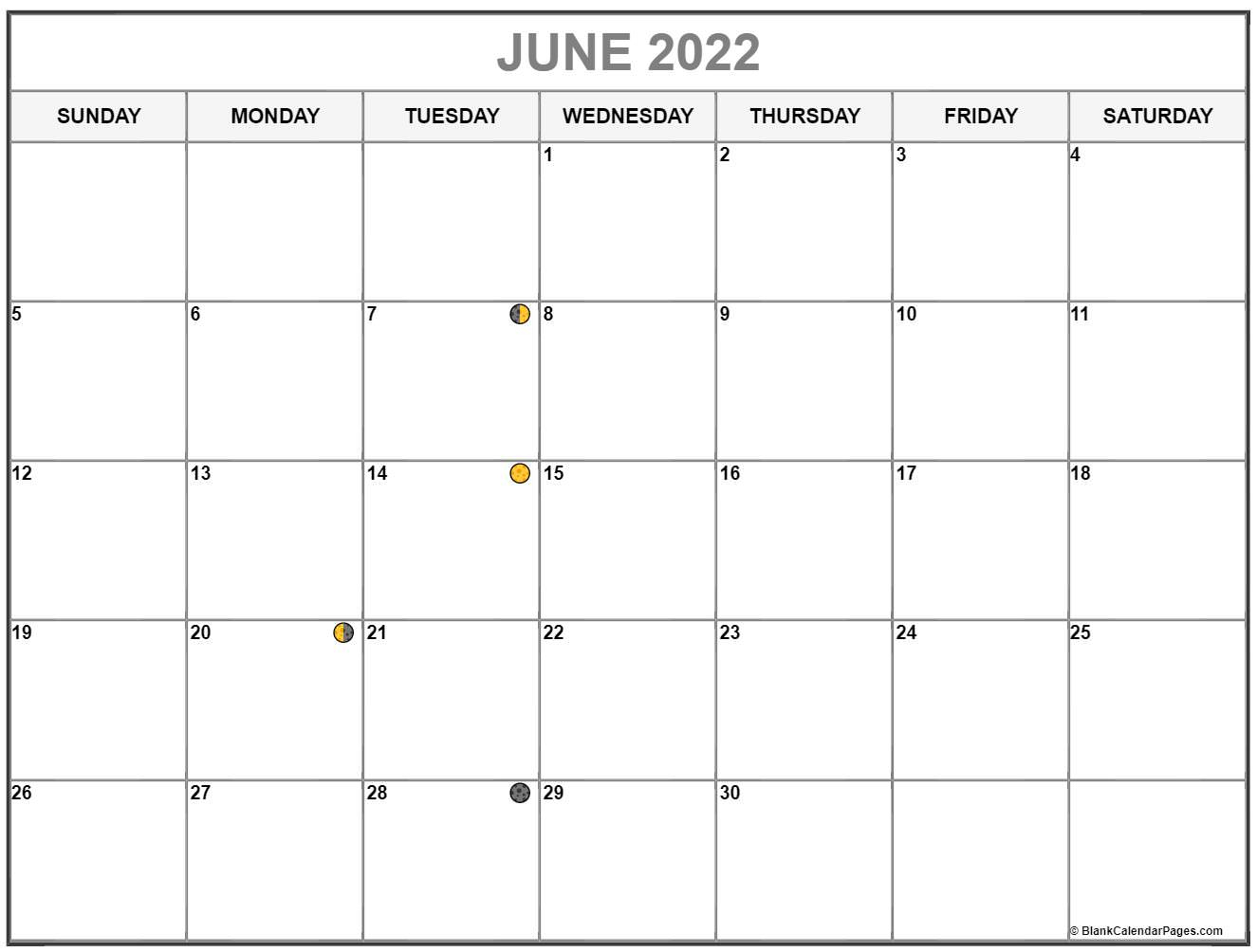 New Moon June 2022 Calendar - January Calendar 2022