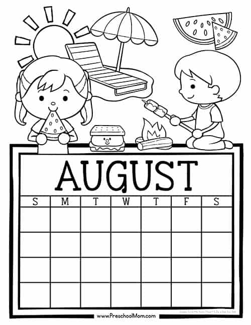 Preschool Monthly Calendar Printables - Preschool Mom