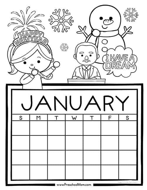 Preschool Monthly Calendar Printables - Preschool Mom