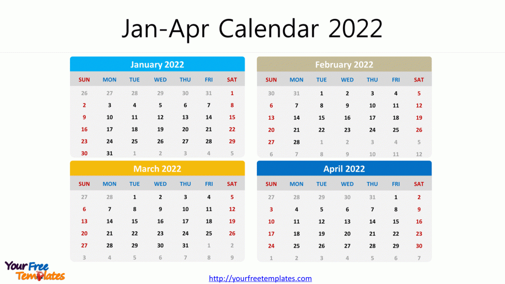 Printable 2022 Calendar Monthly Template - Free Powerpoint