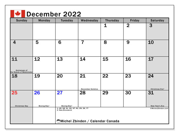 Printable 2022 Calendars &quot;Public Holidays&quot; - Michel Zbinden En