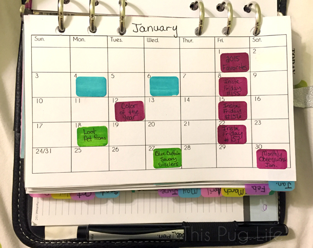 Printable Blog Editorial Calendar For Planners - This Pug Life