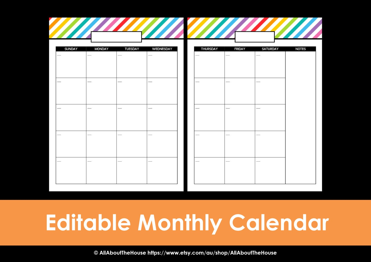 Printable Calendar 2 Page Monthly Calendar Printable
