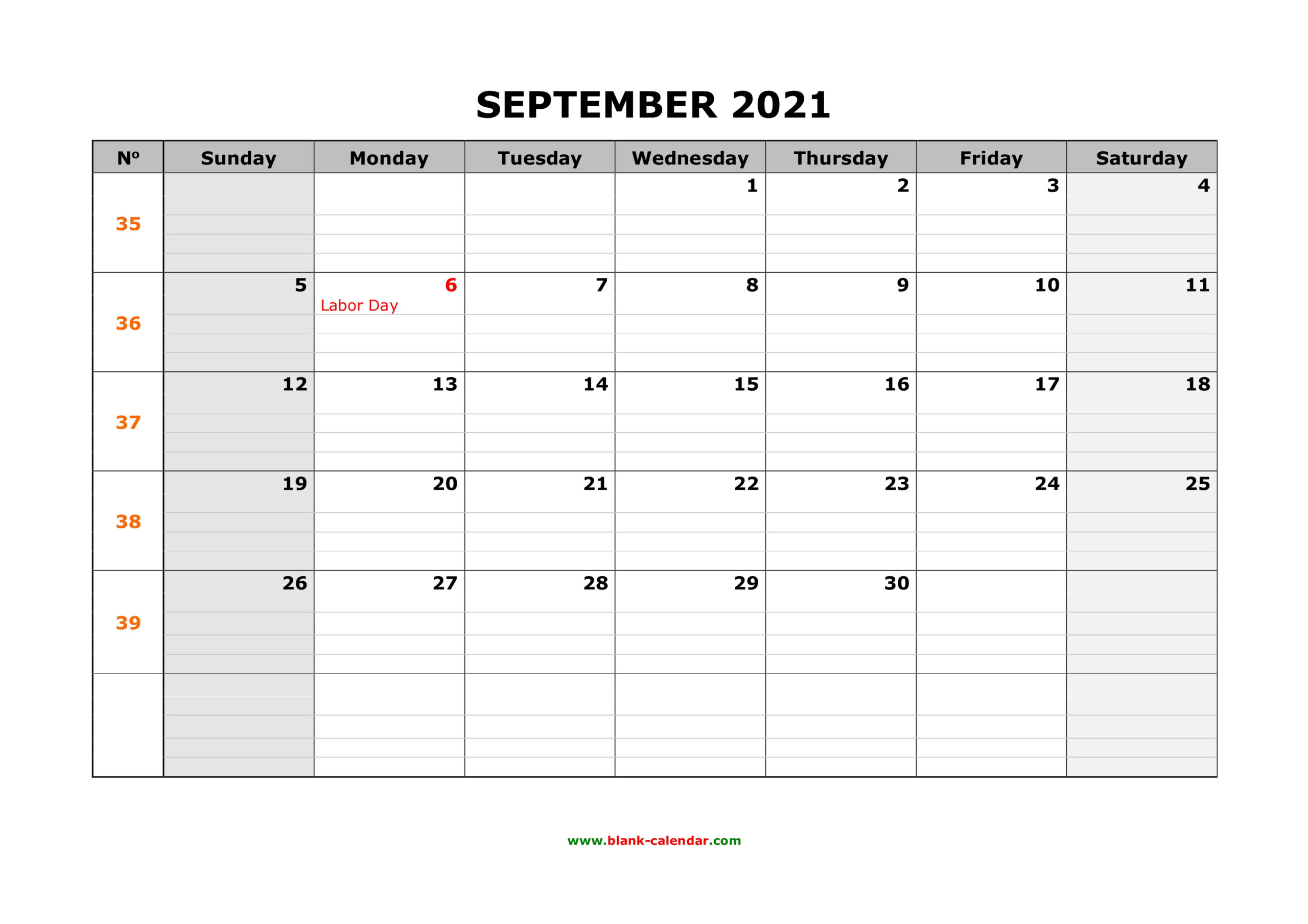 Printable Calendar September 2021 - September 2021