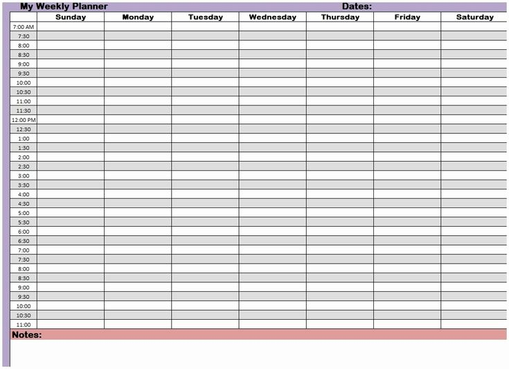 Printable Calendar With Time Slots | Weekly Calendar