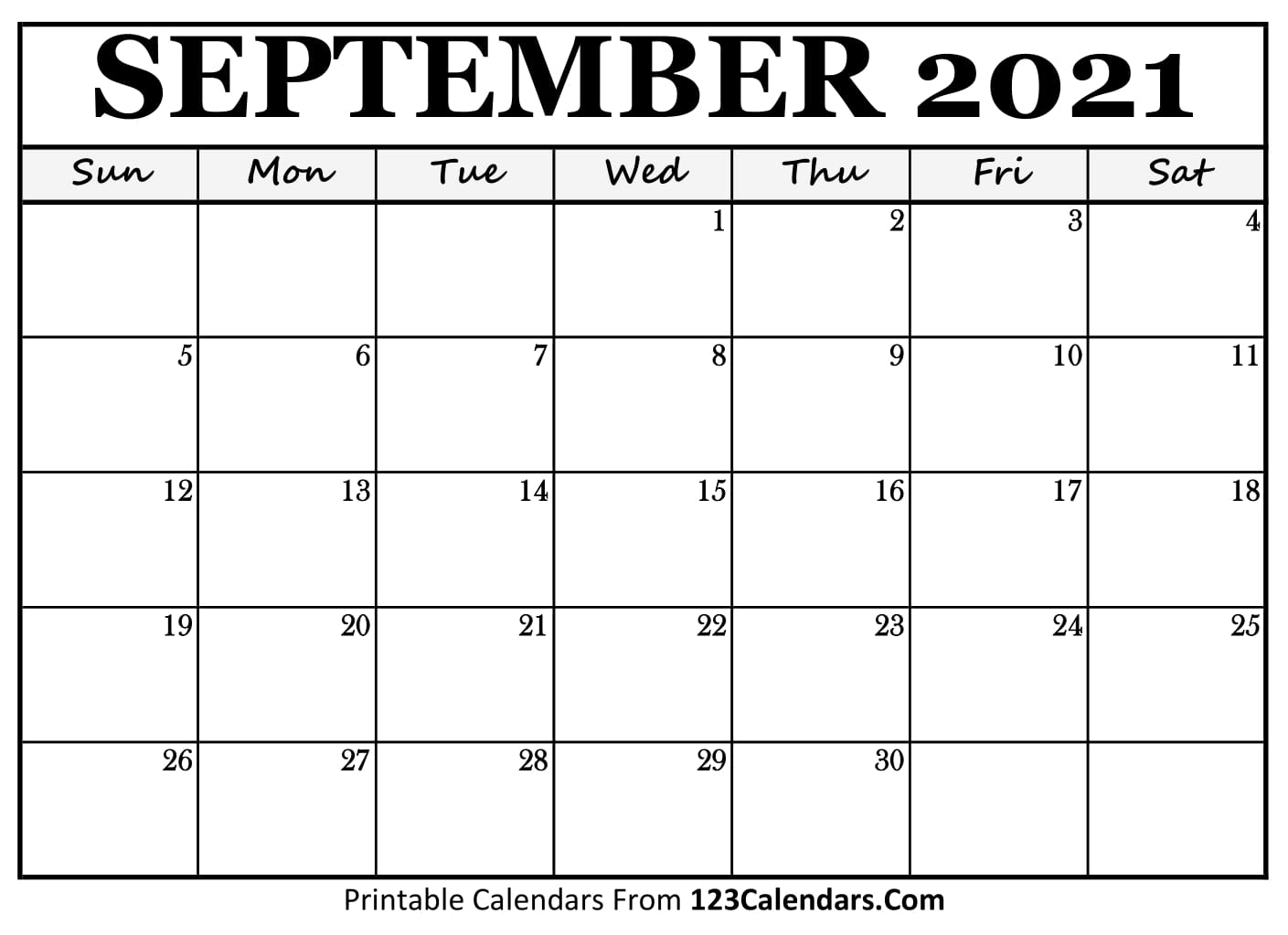 Printable September 2021 Calendar Templates - 123Calendars