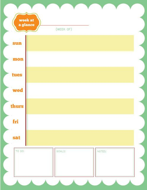 Printable Week At A Glance Calendar (With Images) | Week