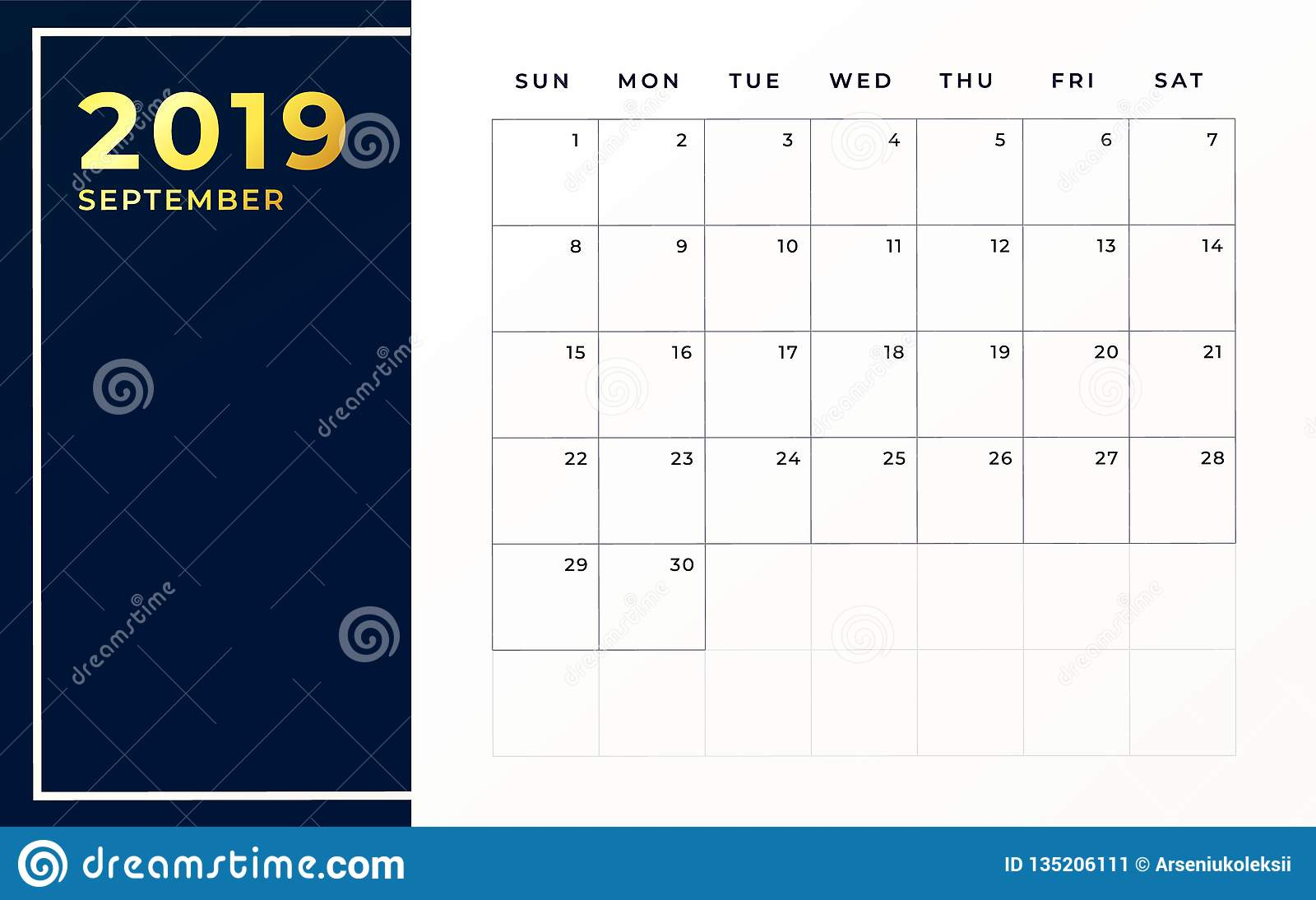 September 2019 Schedule Template. Week Starts On Sunday