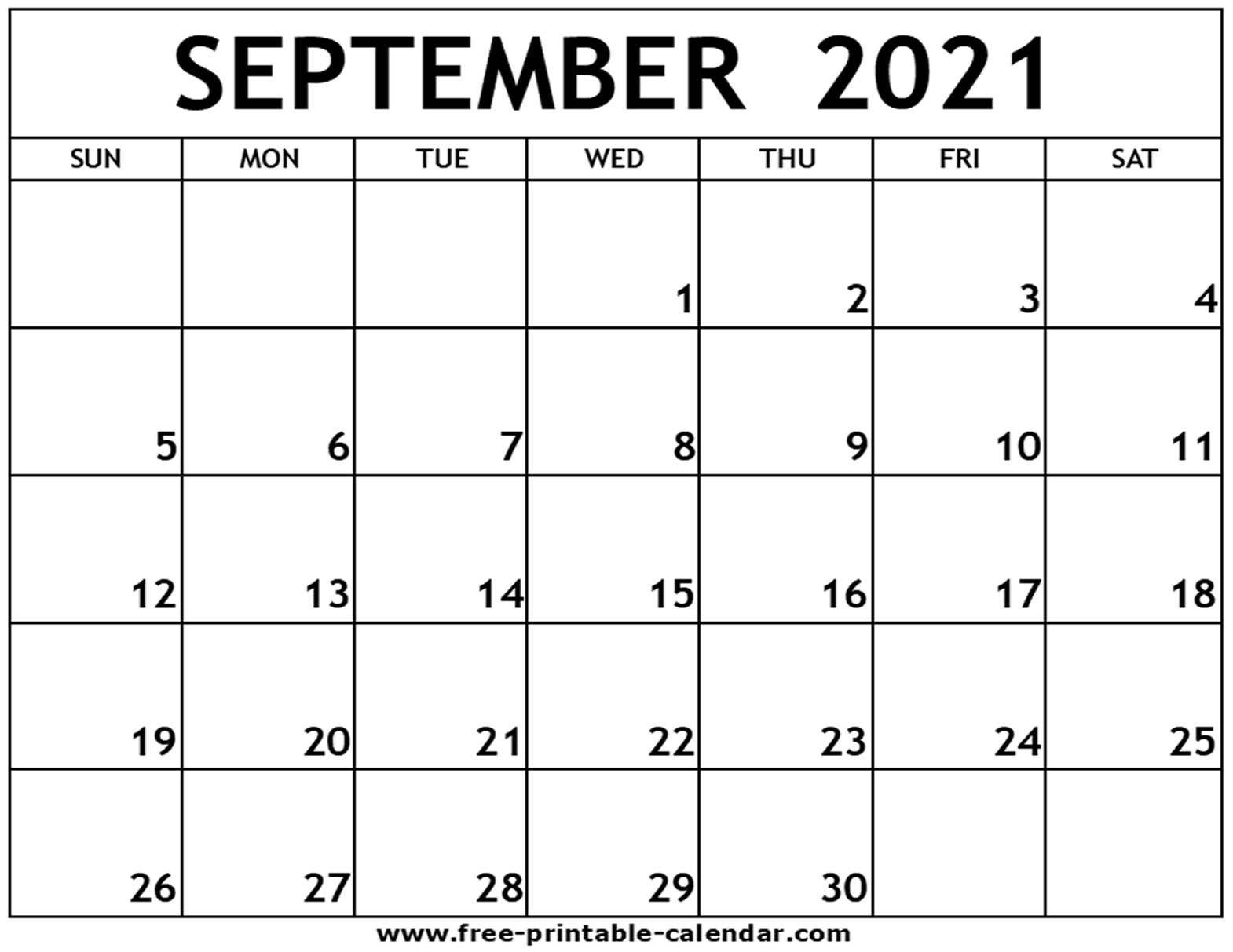 September 2021 Calendar | 2021 Printable Calendars