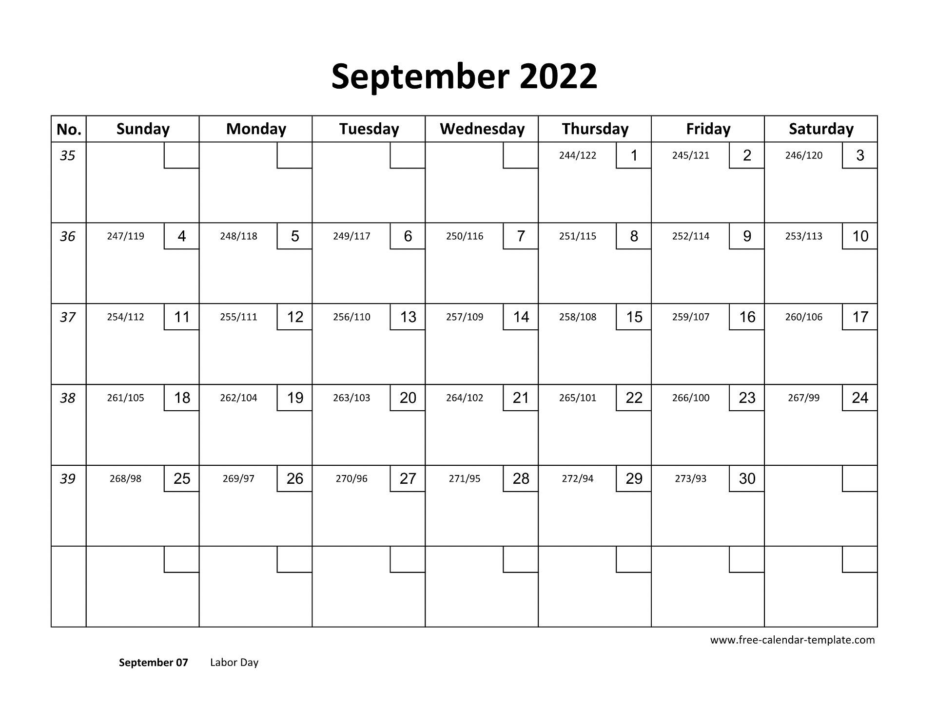 September 2022 Free Calendar Tempplate | Free-Calendar