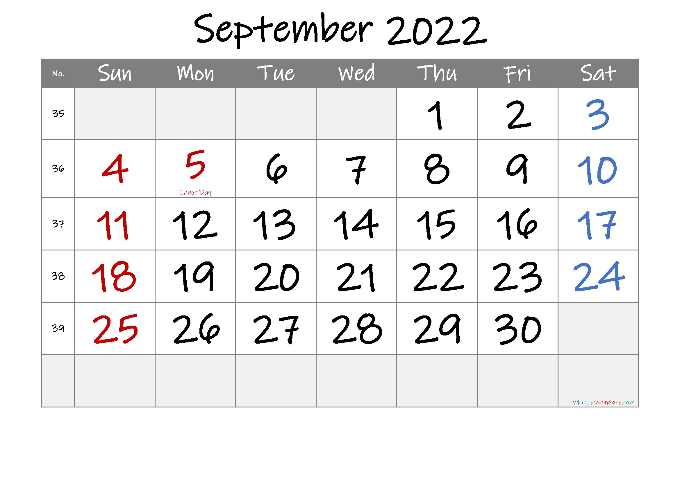 September 2022 Free Printable Calendar-Template No.if22M33
