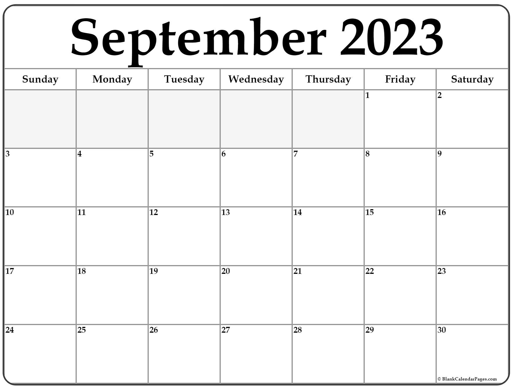 September 2023 Calendar | Free Printable Calendar