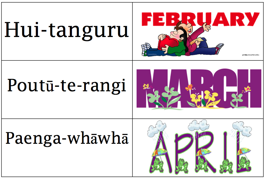 Springston Te Reo : Days Of The Week And Months Of The Year