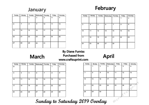 Sunday To Saturday 2019 Calendar Overlay - Cup755318_174