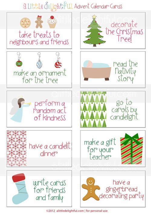The Bean Sprout Notes: Top 10 Free Advent Activity Card