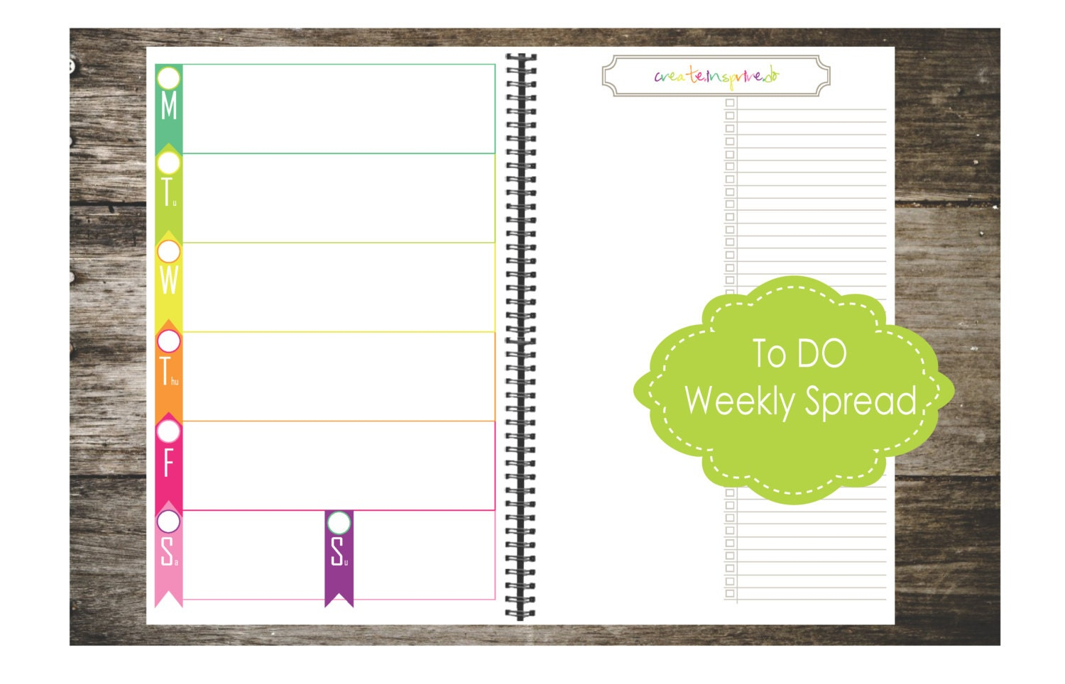 Undated Weekly Planner Printable Half Size