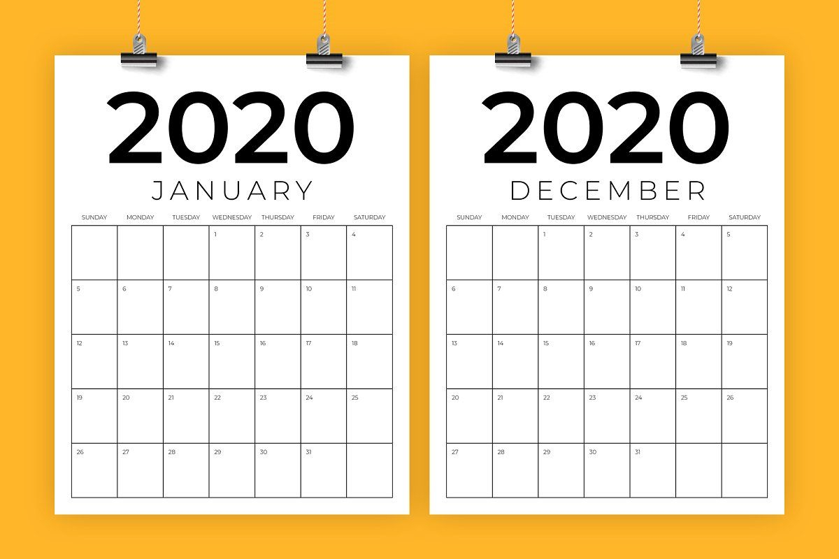 Vertical 8.5 X 11 Inch 2020 Calendar (С Изображениями)