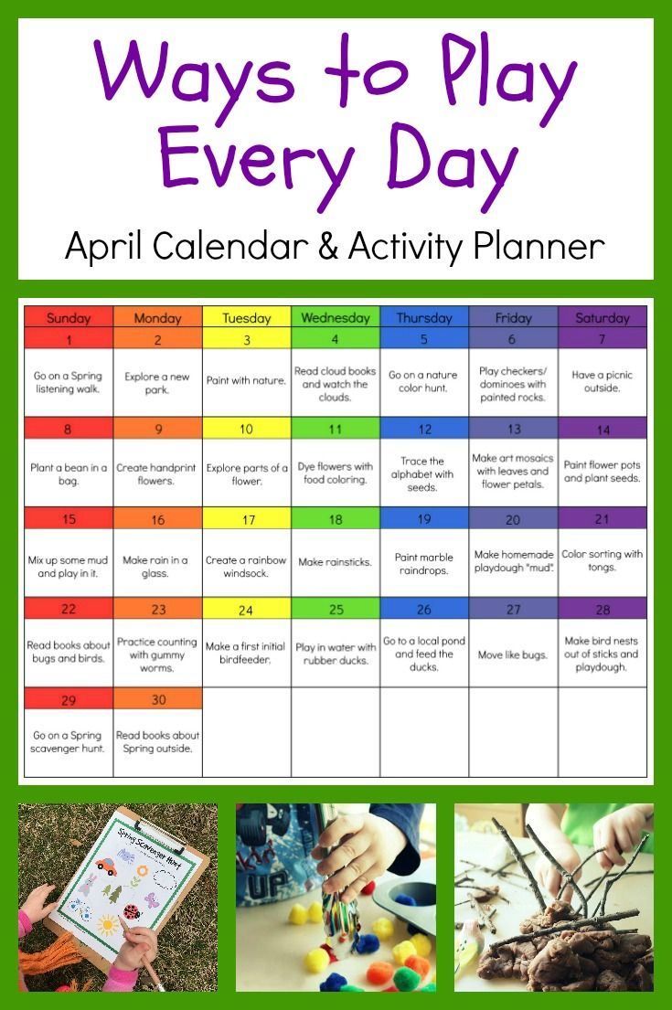 Ways To Play Everyday In April For Preschoolers - Free