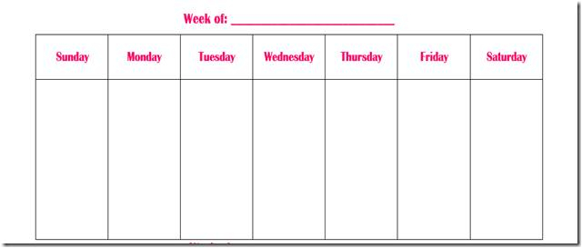 Weekly Calendar Fill In - Printable Week Calendar