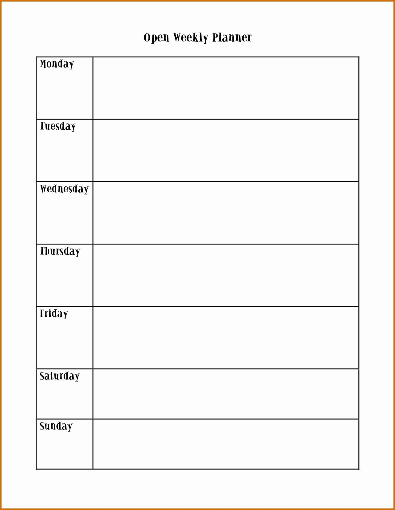 Weekly Calendar Monday Through Friday In 2020 | Monthly