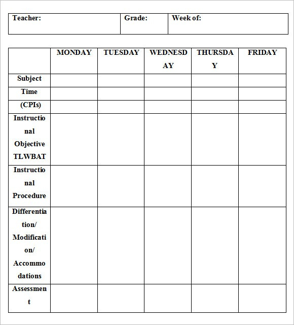 Weekly Lesson Plan Template High School ﻿The Cheapest Way