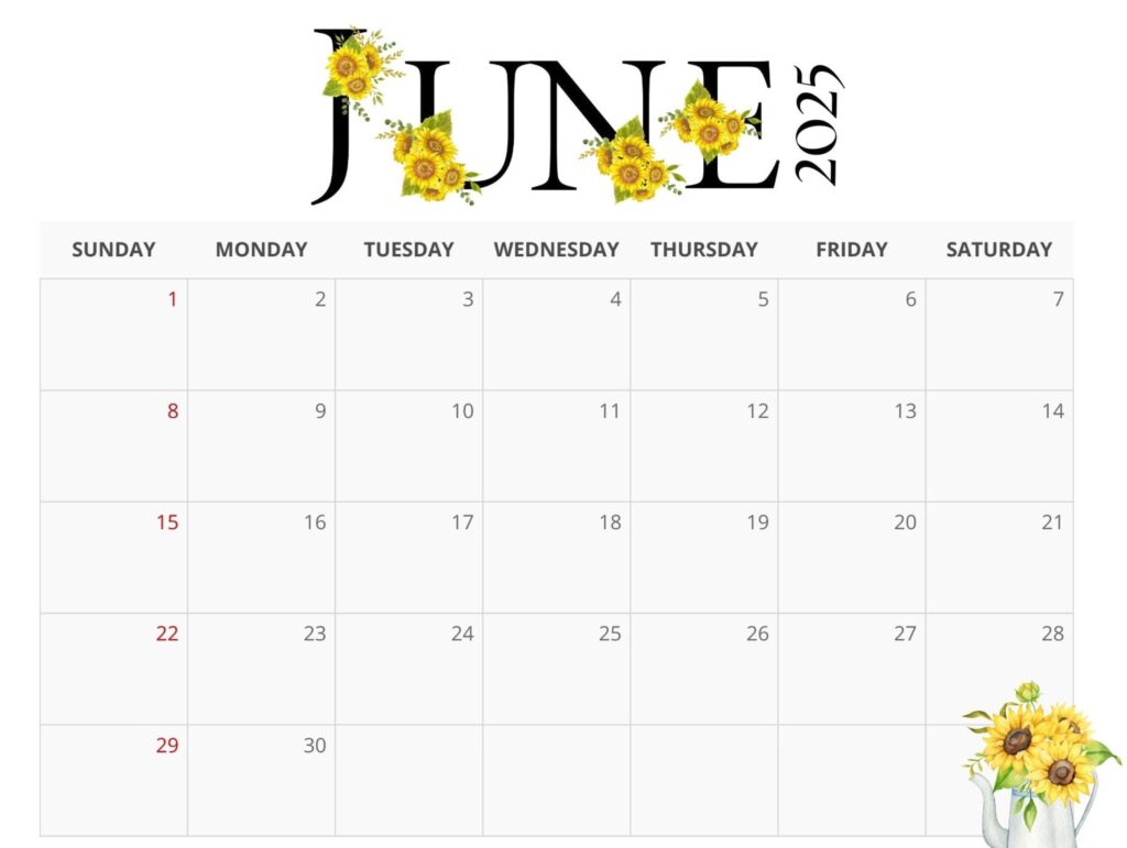 2025 june calendar free