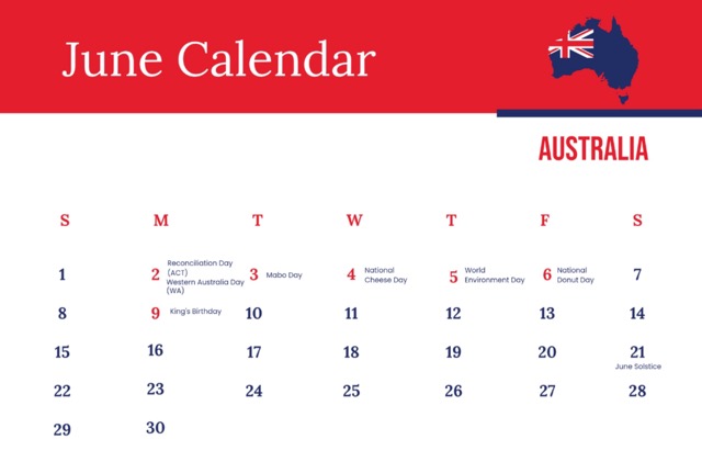 june 2025 calendar with holiday Medium